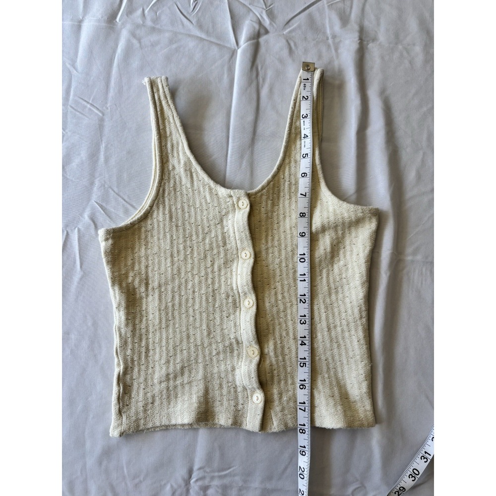 Heart & Hips Women's M Yellow Cotton Cropped Sleeveless Tank Top cottagecore - Picture 3 of 7